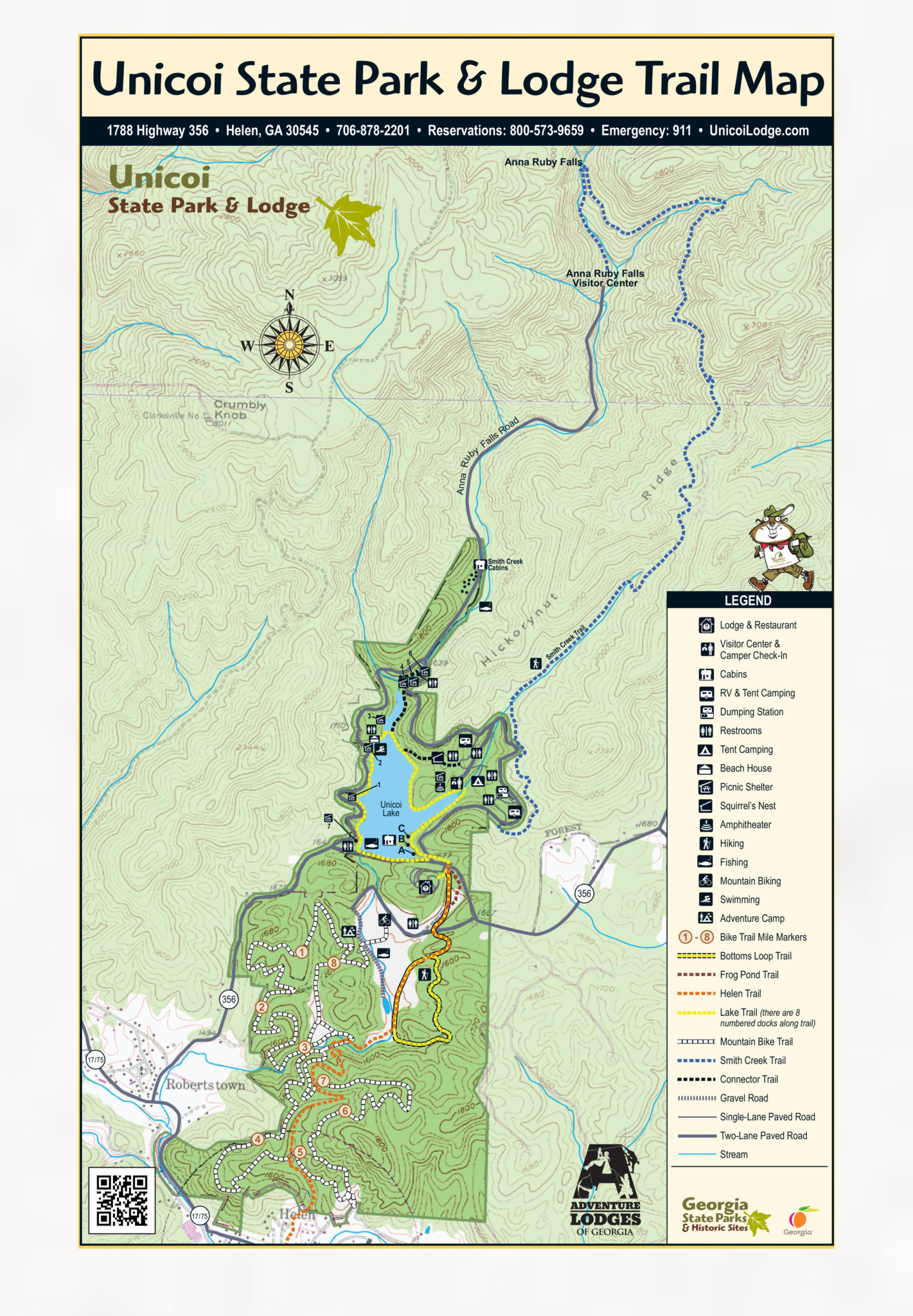 Park Map - Unicoi State Park & Lodge - Helen, GA